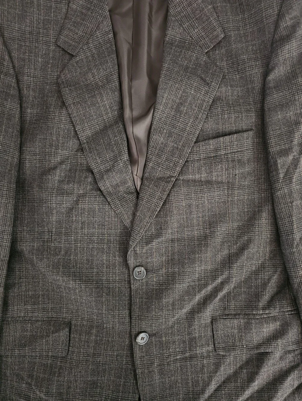 Today's Man 100% Wool Blazer Vest Men’s 41R Brown Glen Plaid Country Heritage